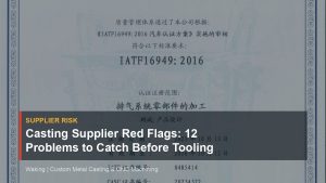 Casting Supplier Red Flags: 12 Problems to Catch Before Tooling cover image for Waking article