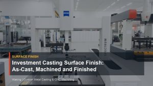 Investment Casting Surface Finish: As-Cast, Machined and Finished Areas cover image for Waking article