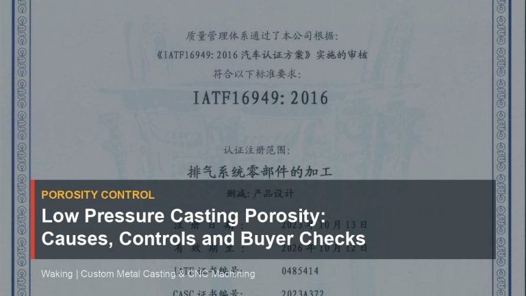 Low Pressure Casting Porosity: Causes, Controls and Buyer Checks cover image for Waking article