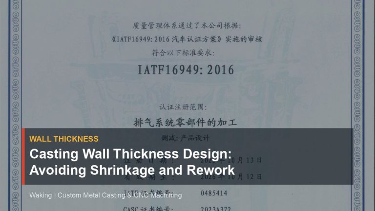 Casting Wall Thickness Design: Avoiding Shrinkage and Rework cover image for Waking article