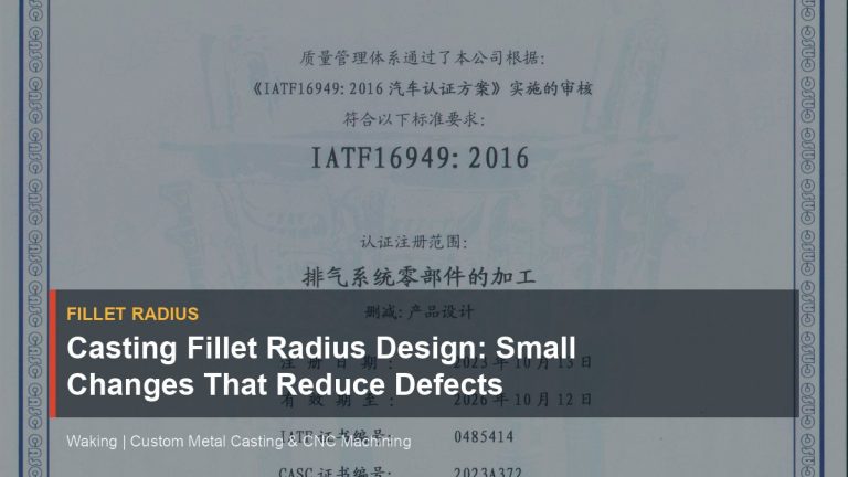 Casting Fillet Radius Design: Small Changes That Reduce Defects cover image for Waking article