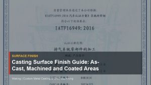 Casting Surface Finish Guide: As-Cast, Machined and Coated Areas cover image for Waking article