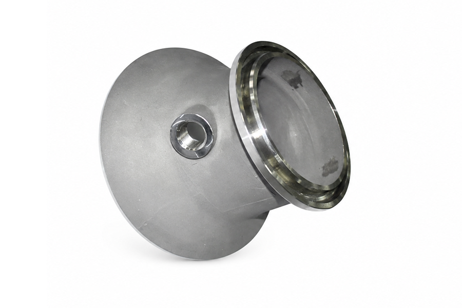 Investment cast component with machined flange